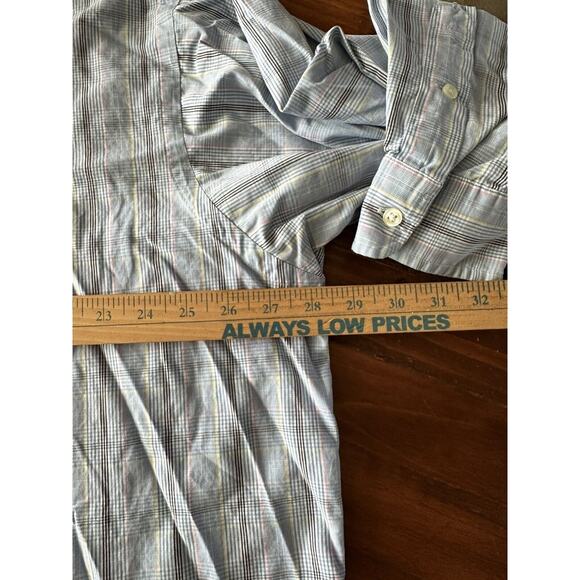 Ralph Lauren Men's Button Up Shirt, Blake XL Blue Plaid w/Pink &Yellow Navy Pony - Picture 8 of 10